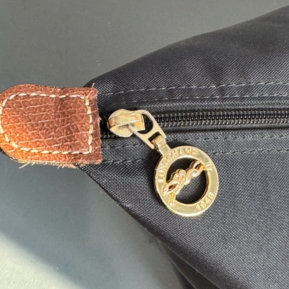 Longchamp Le Pliage Large Tote Bag – Black & Brown Leather Trim - Picture 5 of 14